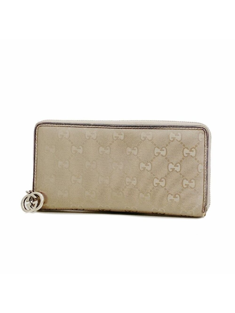 Gucci Wallet GG Supreme Gray Ju Silver